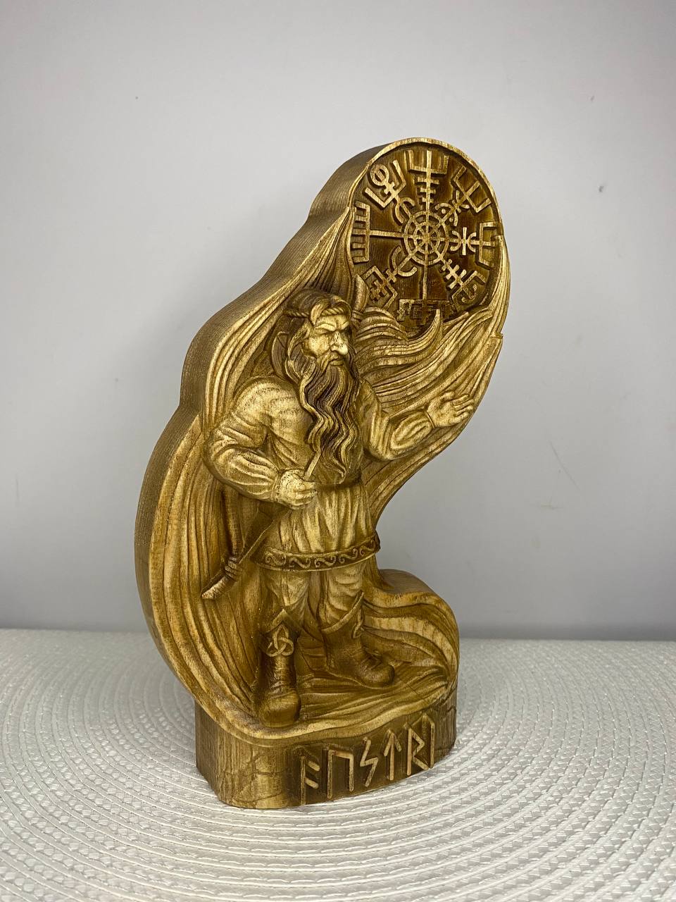 Austri Norse Dwarf Figurine | Hand-Carved Wooden Statue, Nordic Gnome