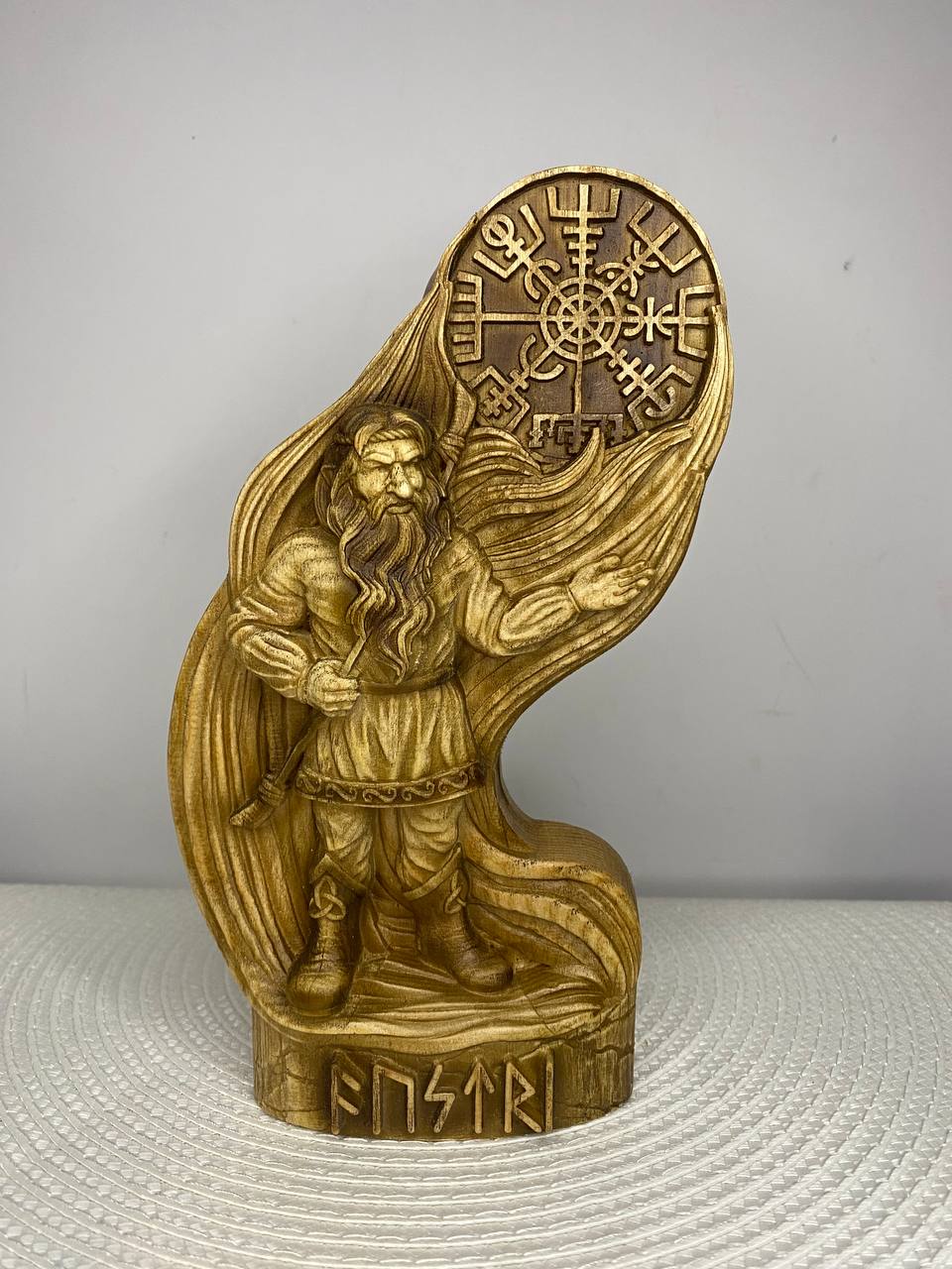 Austri Norse Dwarf Figurine | Hand-Carved Wooden Statue, Nordic Gnome