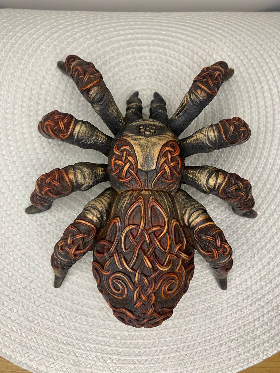 Norse Pagan Spider Sculpture | Hand-Carved Wooden Symbol of Myth and Magic
