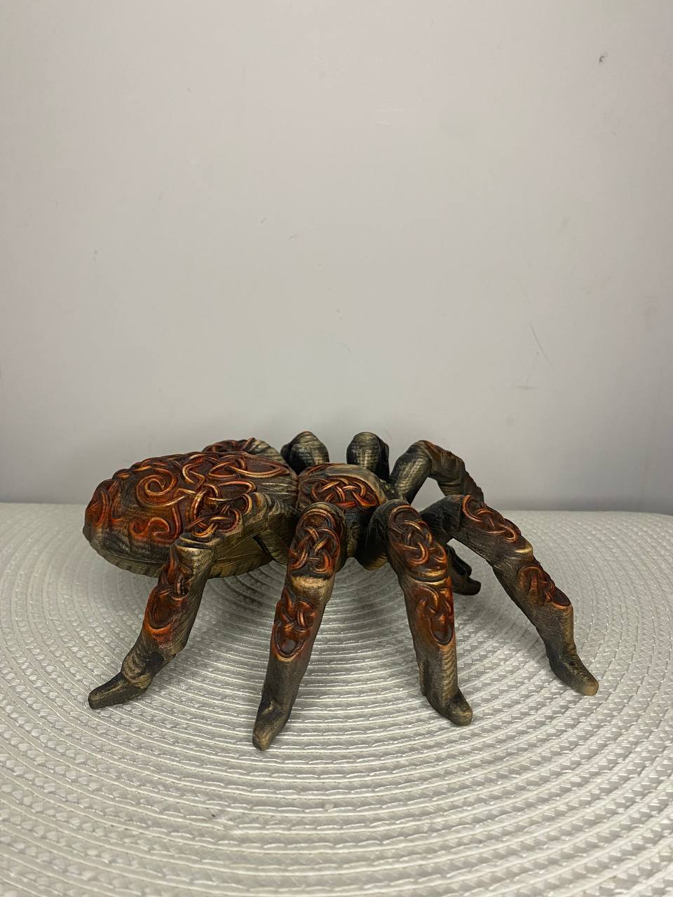 Norse Pagan Spider Sculpture | Hand-Carved Wooden Symbol of Myth and Magic