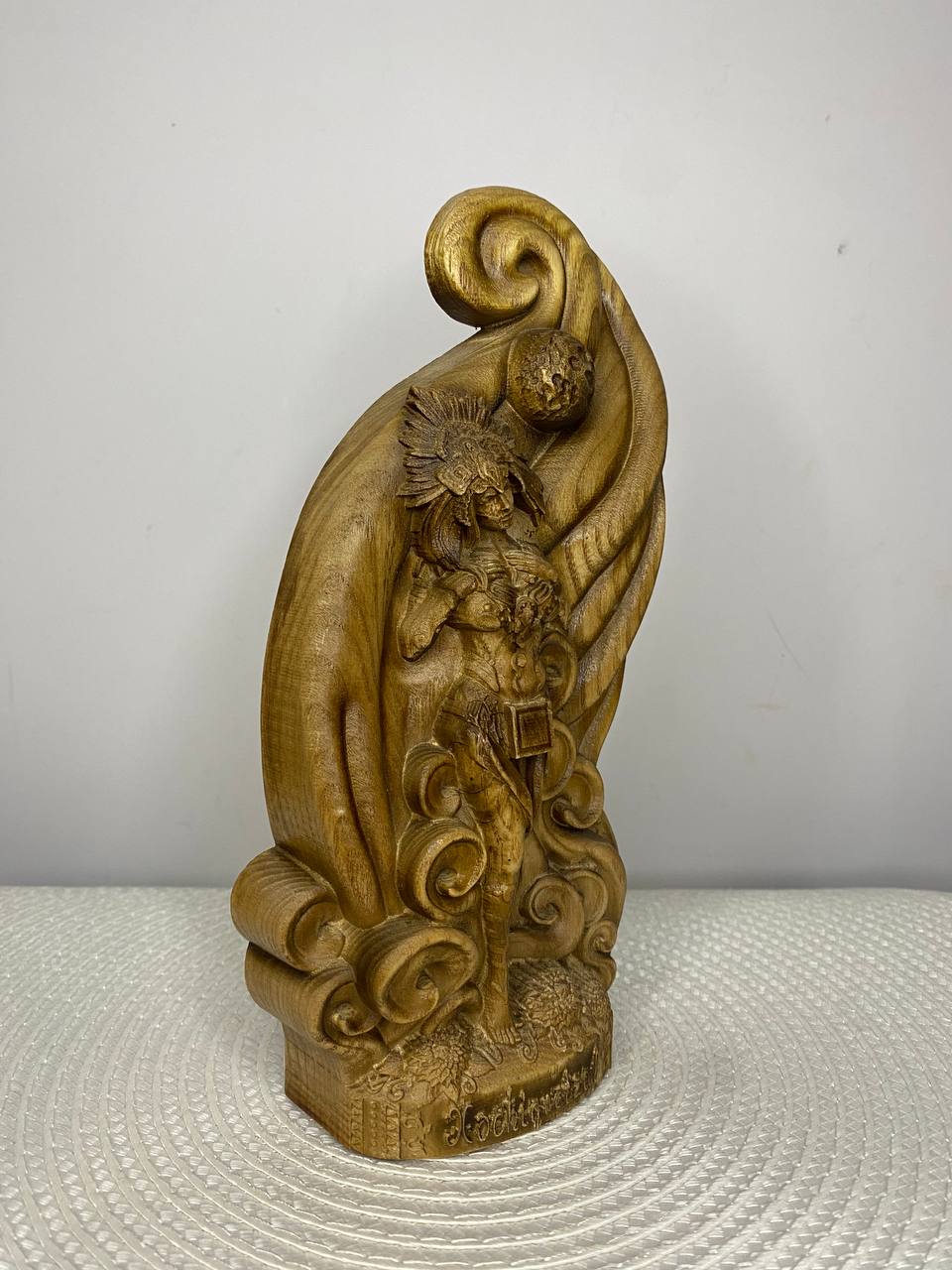 Xochiquetzal Statue – Hand-Carved Ash Wood Aztec Goddess