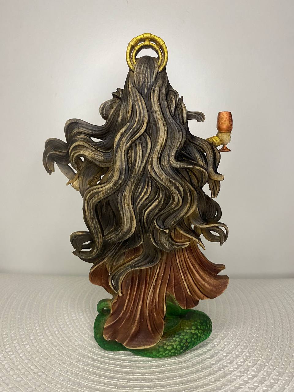 Lamia Statue/Moon Serpent Goddess/ Greek Mythology Wooden Sculpture | Dark Feminine Energy Totem | Pagan Decor