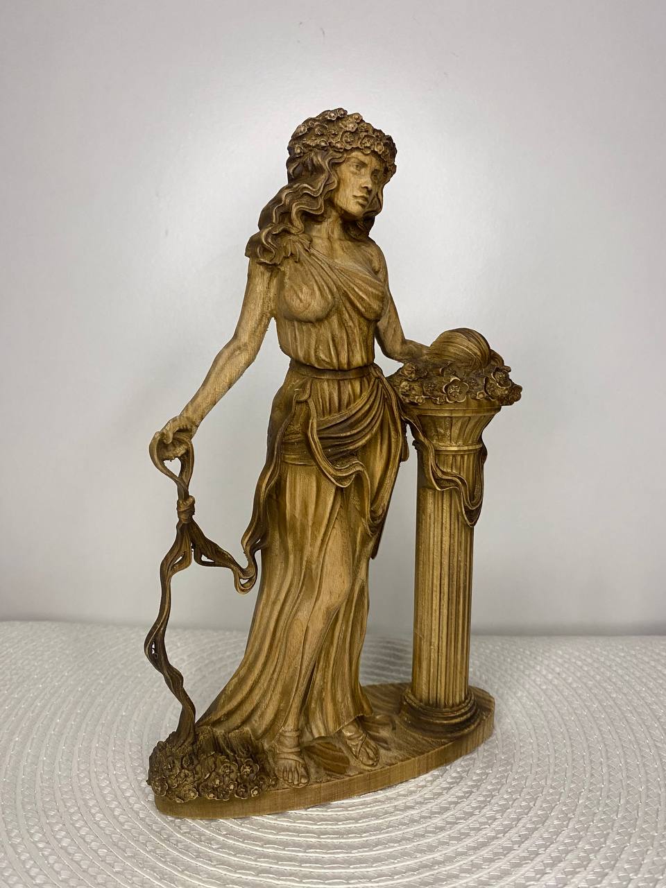 Ariadne Statue | Greek Goddess of the Labyrinth | Greek Mythology Pagan Altar Decor | Natural Wood Sculpture