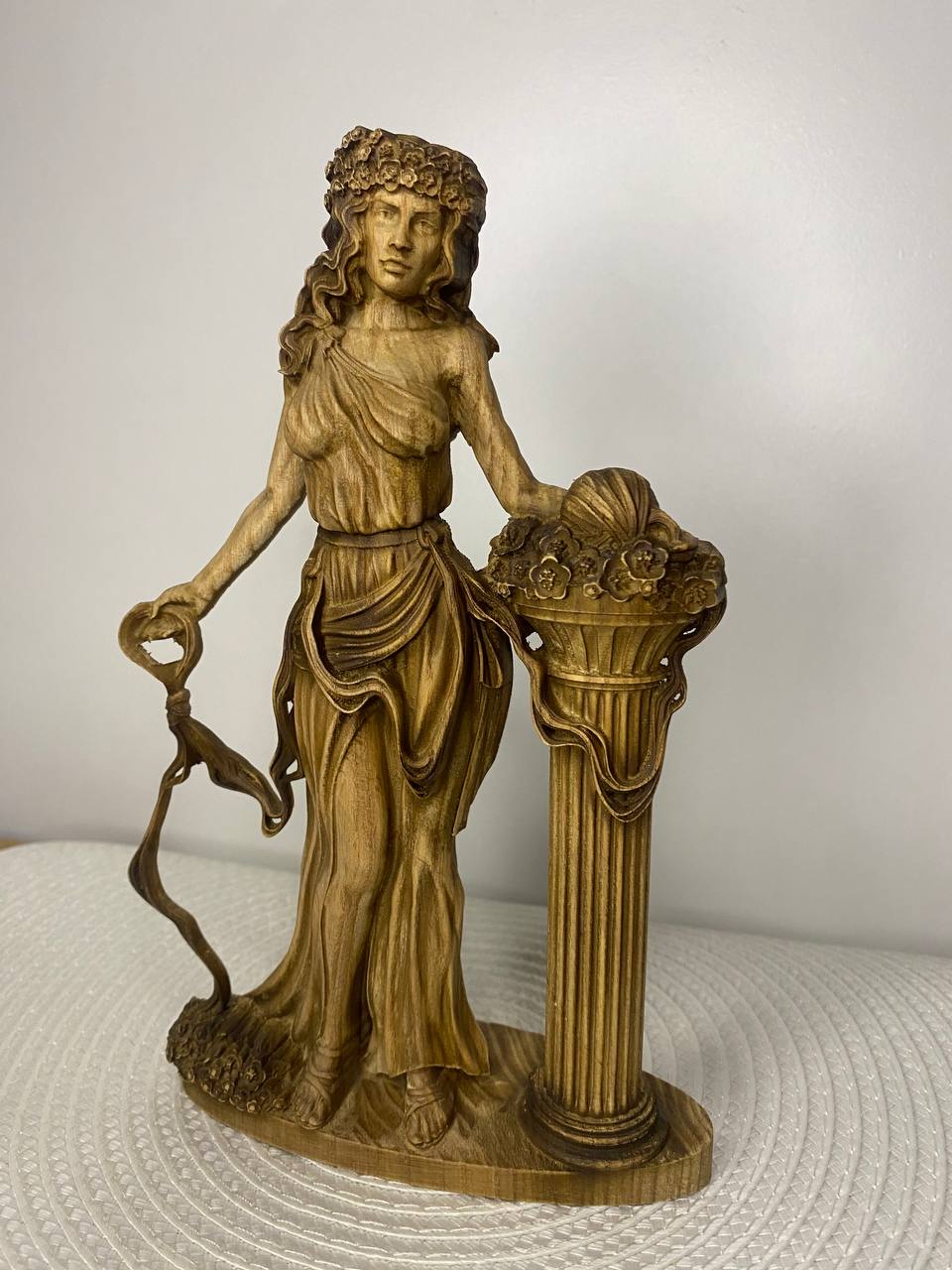 Ariadne Statue | Greek Goddess of the Labyrinth | Greek Mythology Pagan Altar Decor | Natural Wood Sculpture