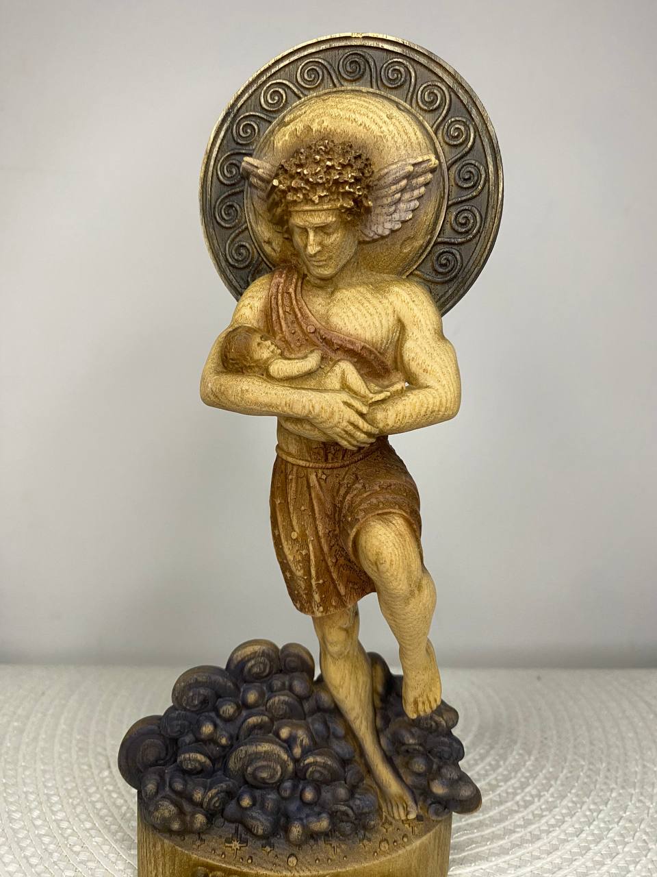 Morpheus Wooden Statue – Greek God of Dreams, Mythology Sculpture & Sleep Symbol