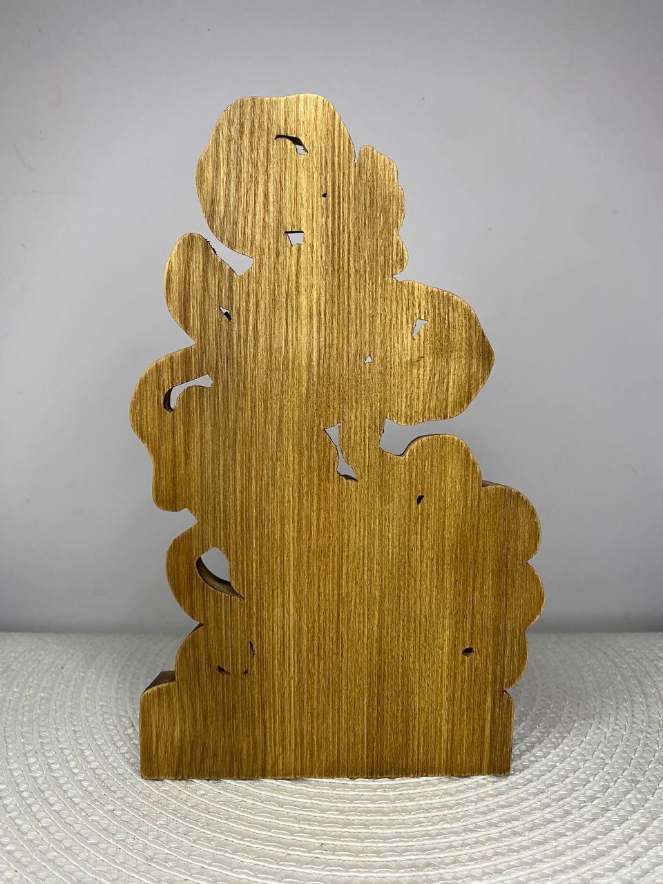 Inugami Statue — Hand-Carved Japanese Spirit Dog Ash Wood Yokai Figurine