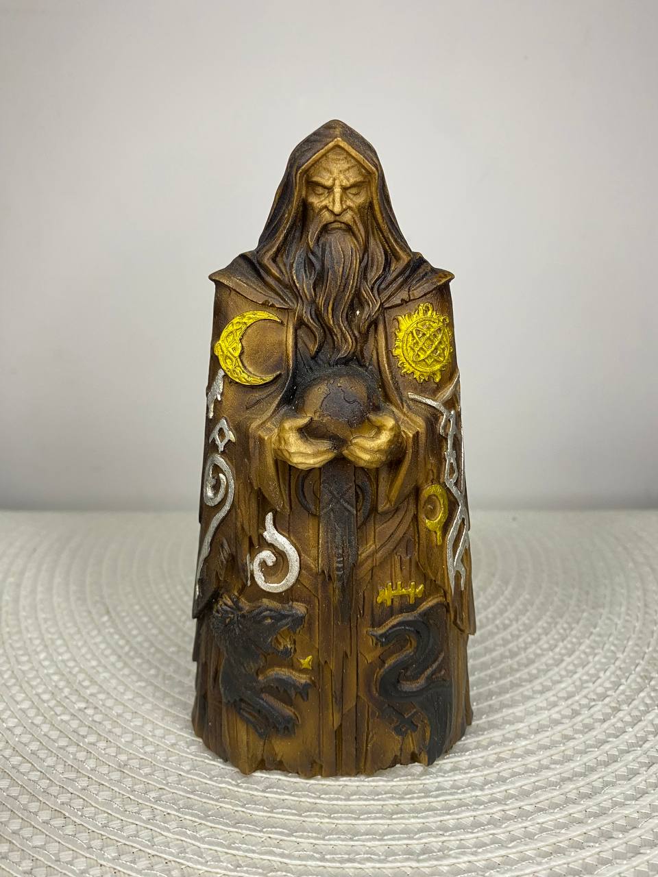Chernobog Wooden Statue — Slavic God of Darkness, Fate & Balance