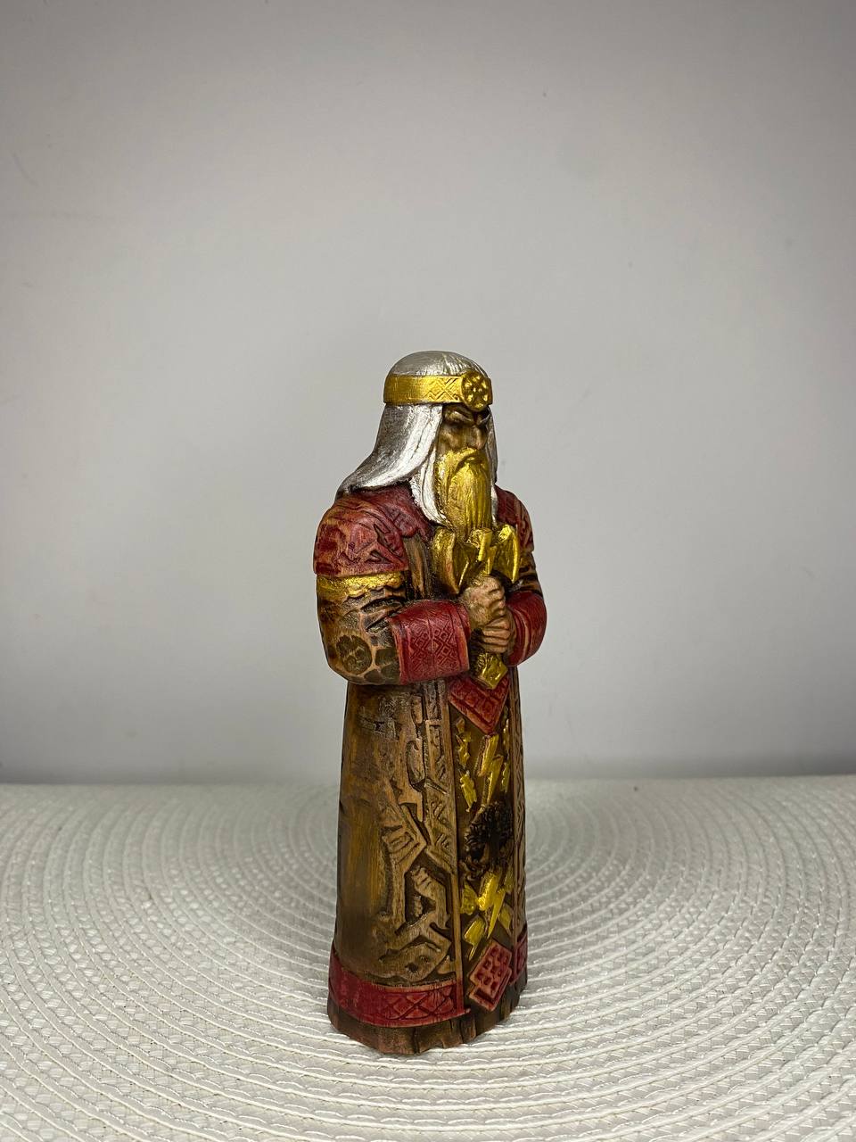 Perun Wooden Statue — Slavic God of Thunder, Lightning & Warriors