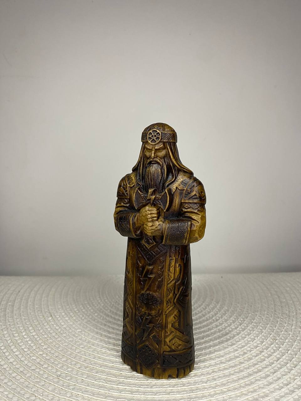 Perun Wooden Statue — Slavic God of Thunder, Lightning & Warriors
