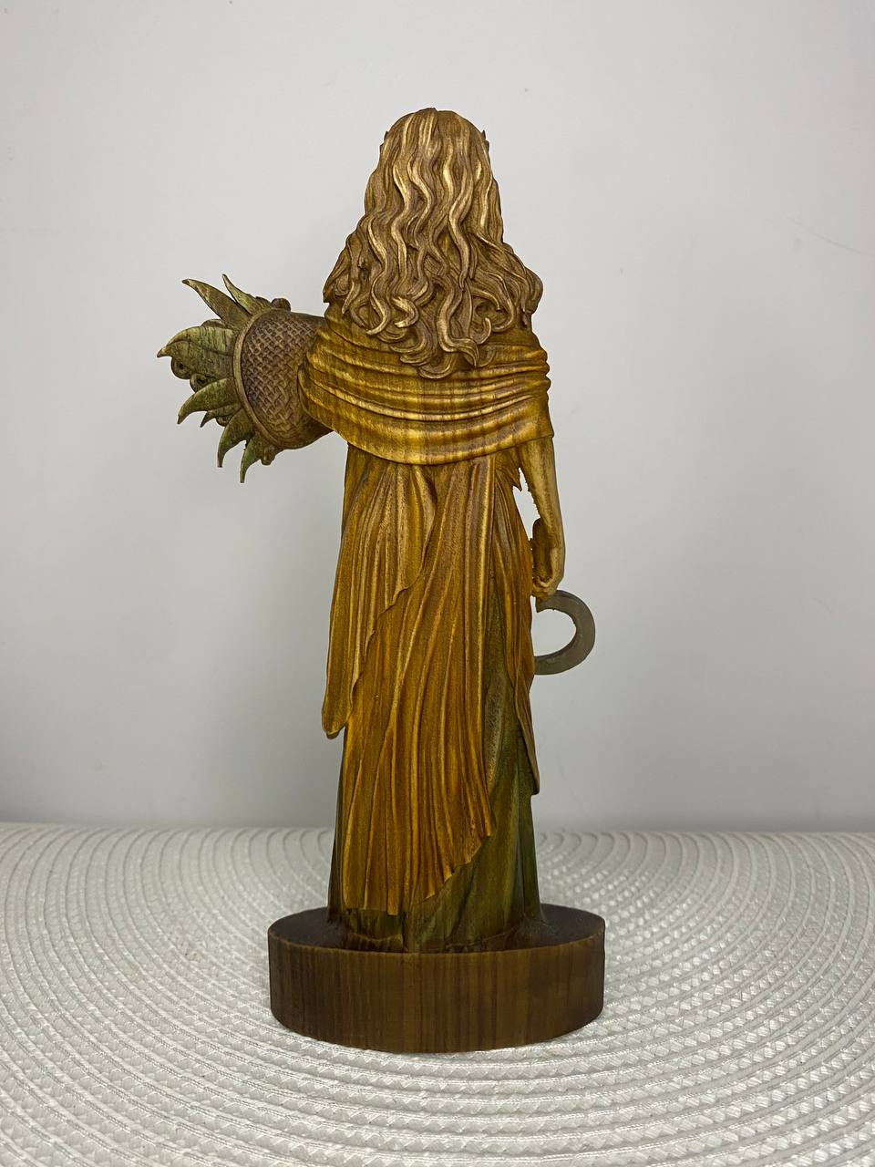 Demeter Wooden Statue – Greek Goddess of Harvest, Fertility & Earth Mythology Decor