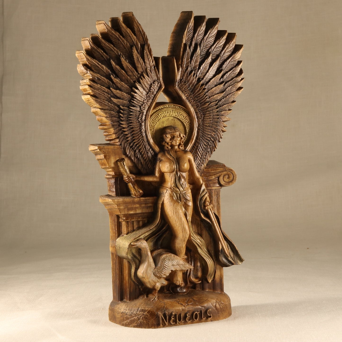 Nemesis Statue - Wooden Greek Sculpture