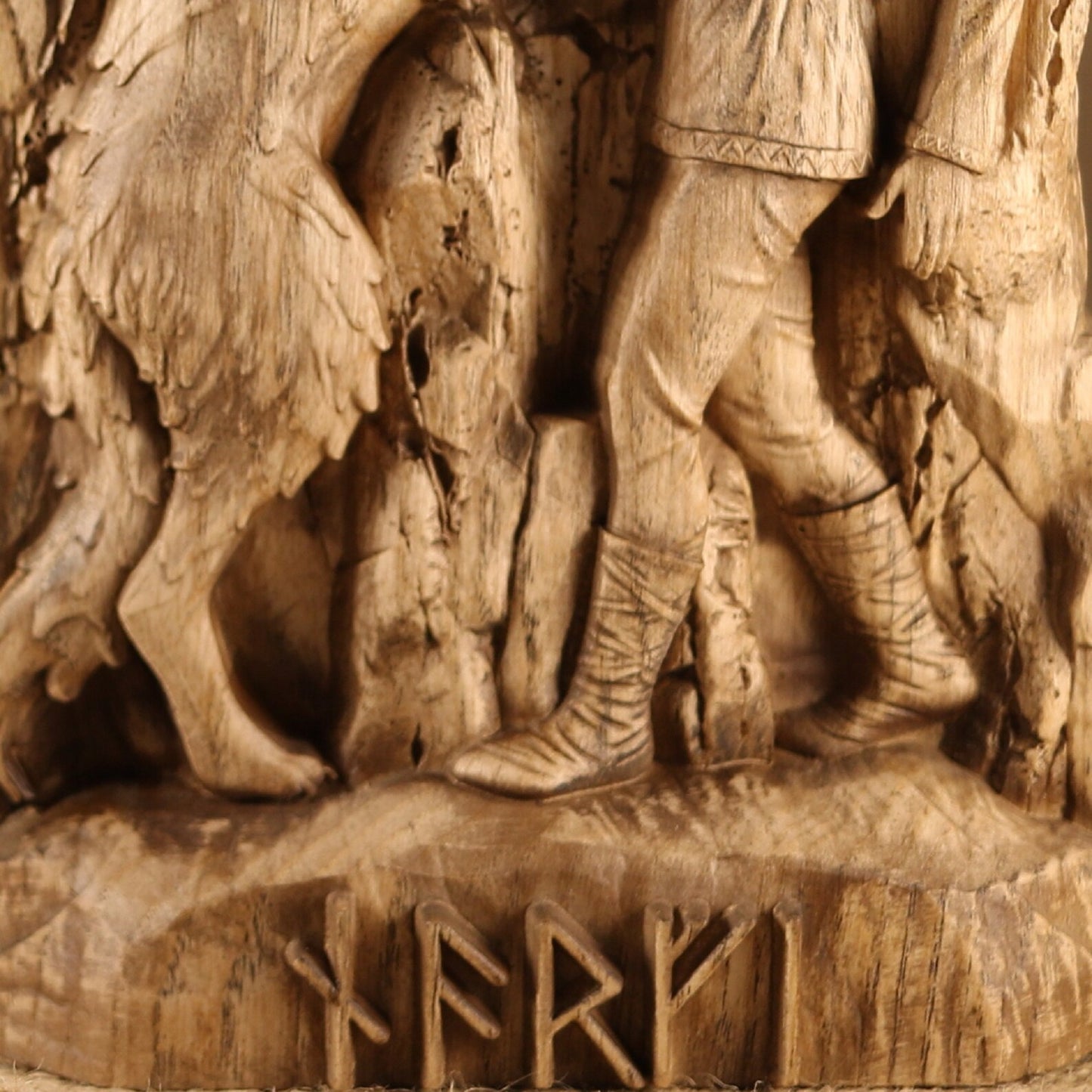 Norse Pagan Art Narvi or Narfi - Wooden Loki's Son