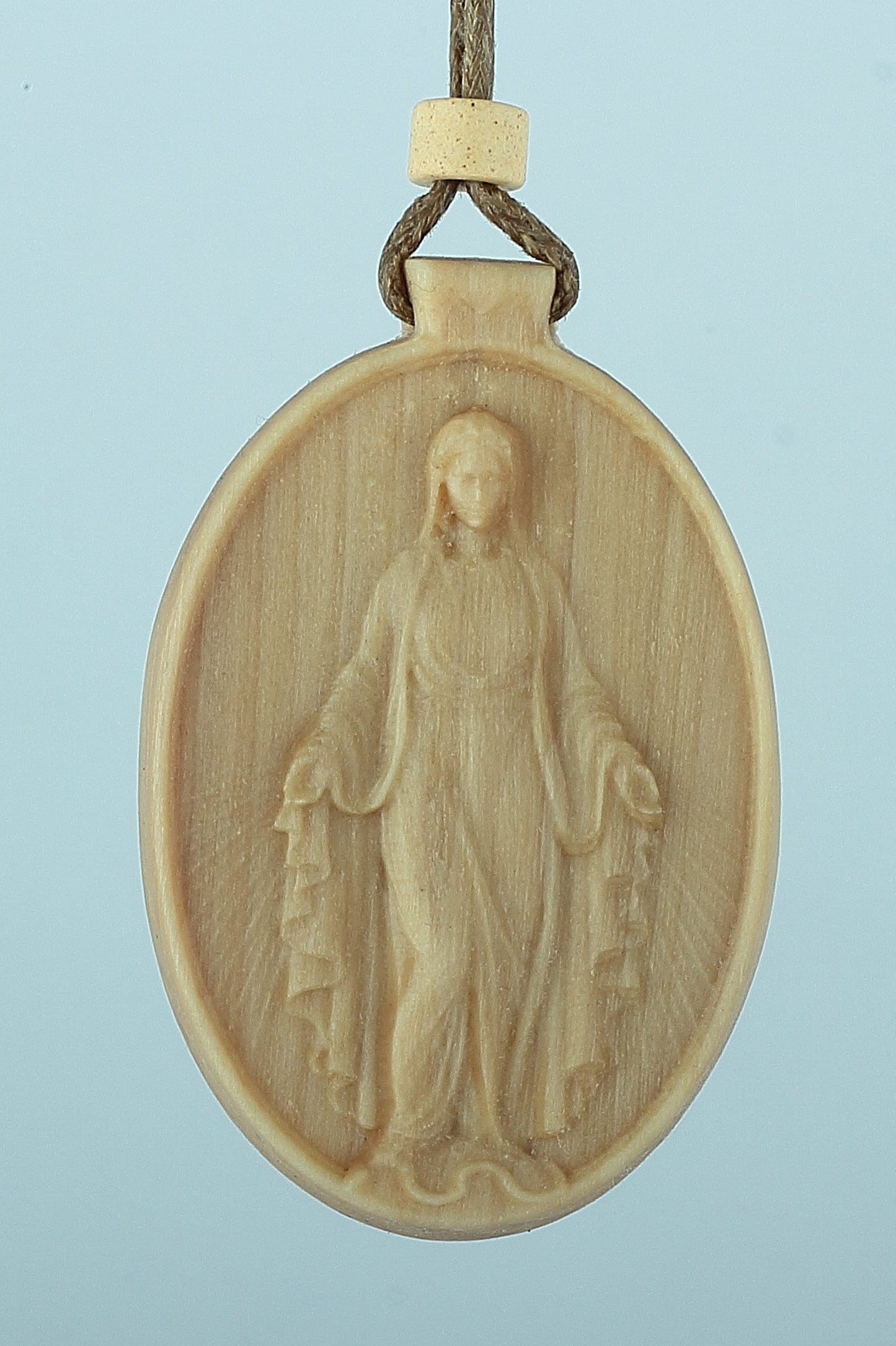Virgin Mary necklace Virgin Mary pendant St Mary necklace wood necklace