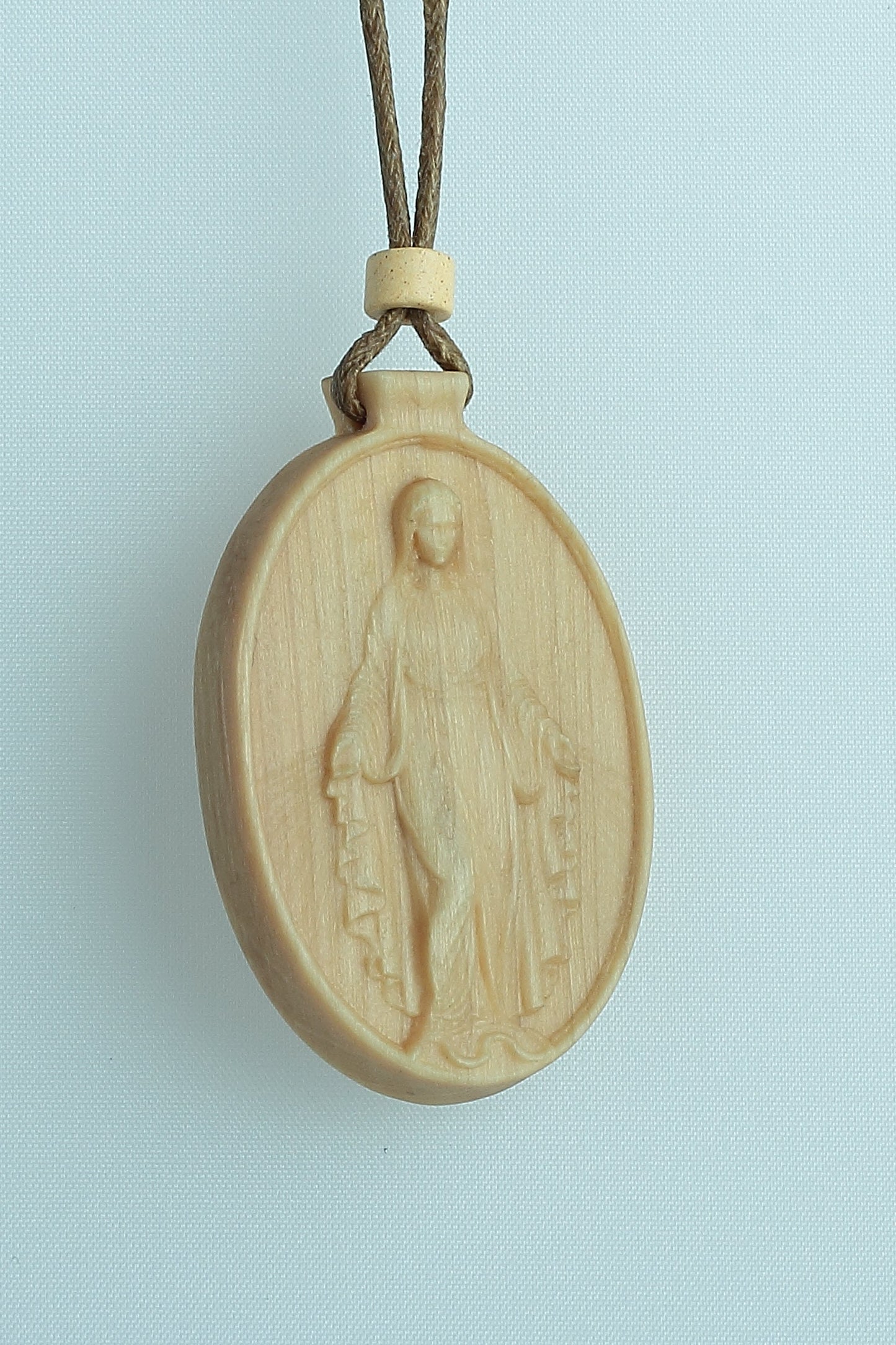 Virgin Mary necklace Virgin Mary pendant St Mary necklace wood necklace