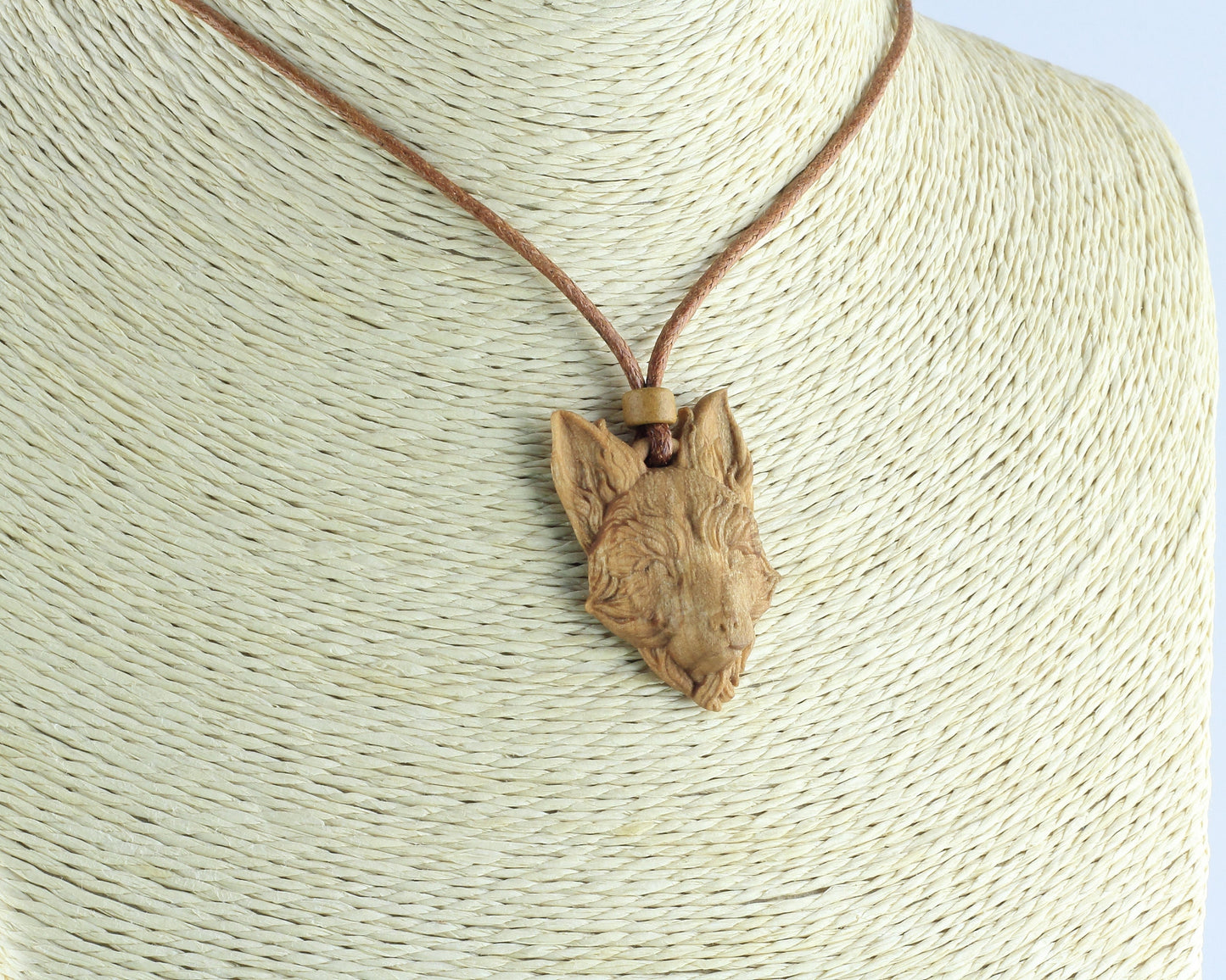 Fox necklace Fox pendant Wood necklace