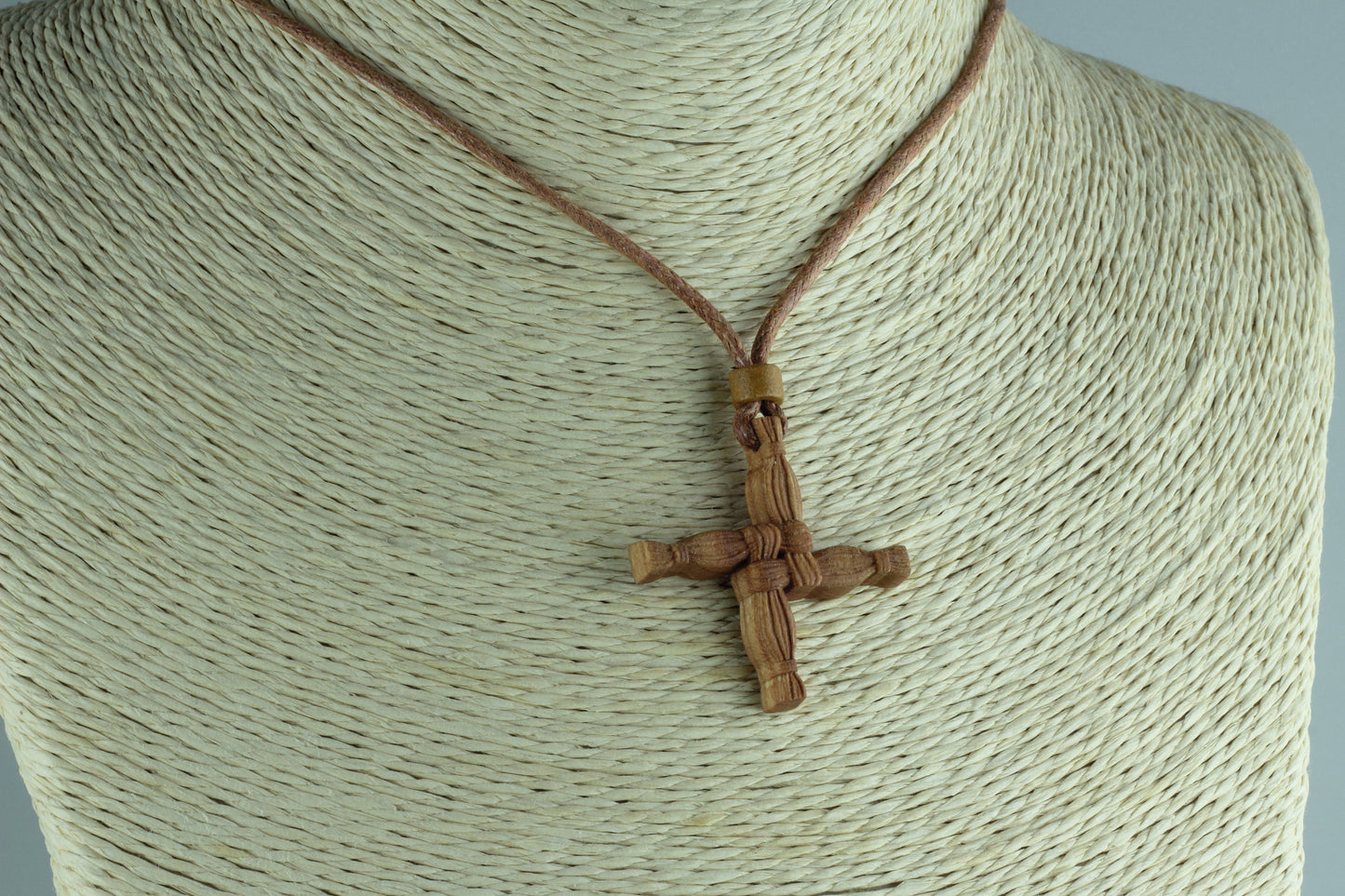Celtic Charm: The Enchanting St. Brigid's Cross Wood Necklace