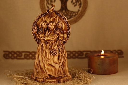 Brigid, wooden statue, Fertility Goddess, Celtic goddess
