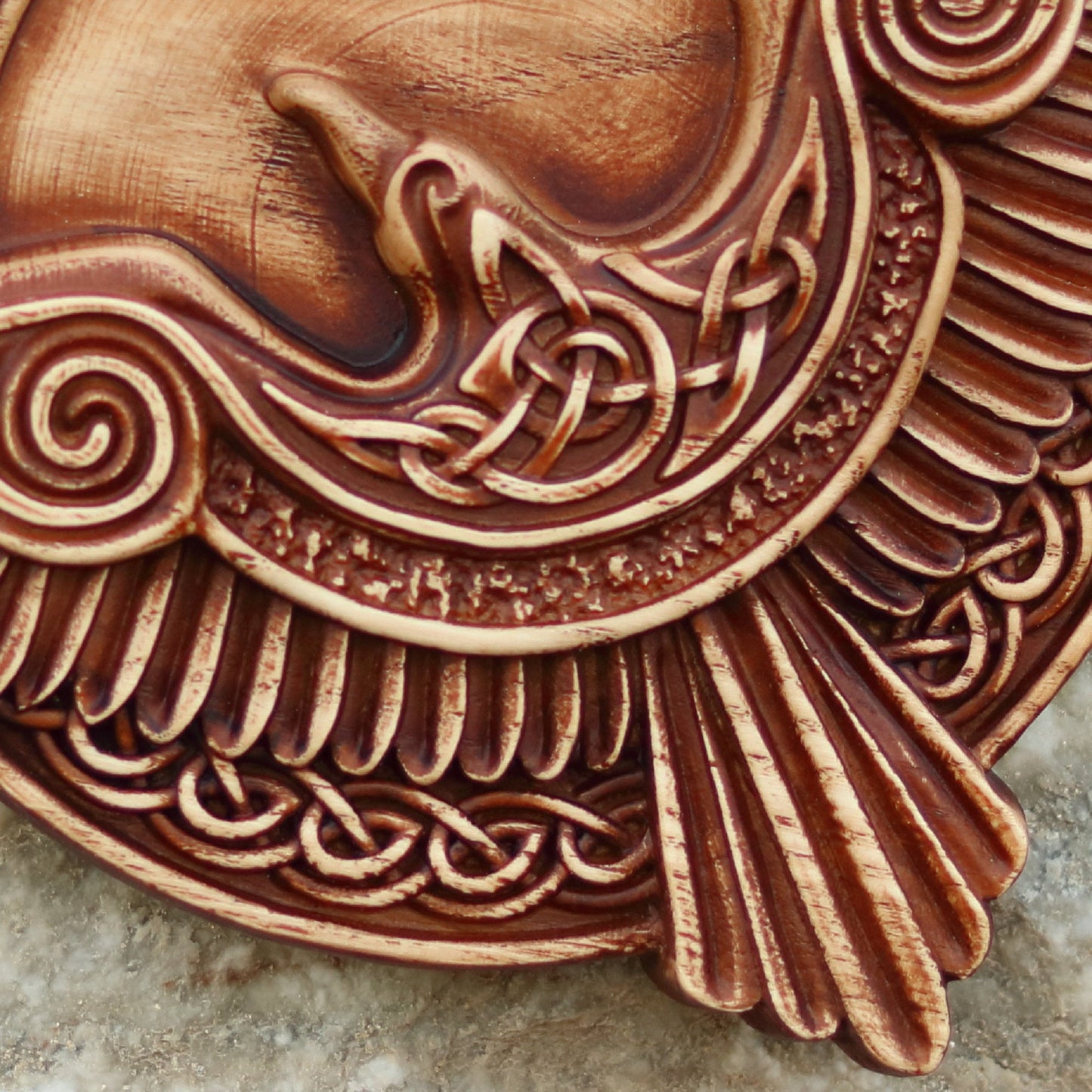 A raven handmade wooden panel