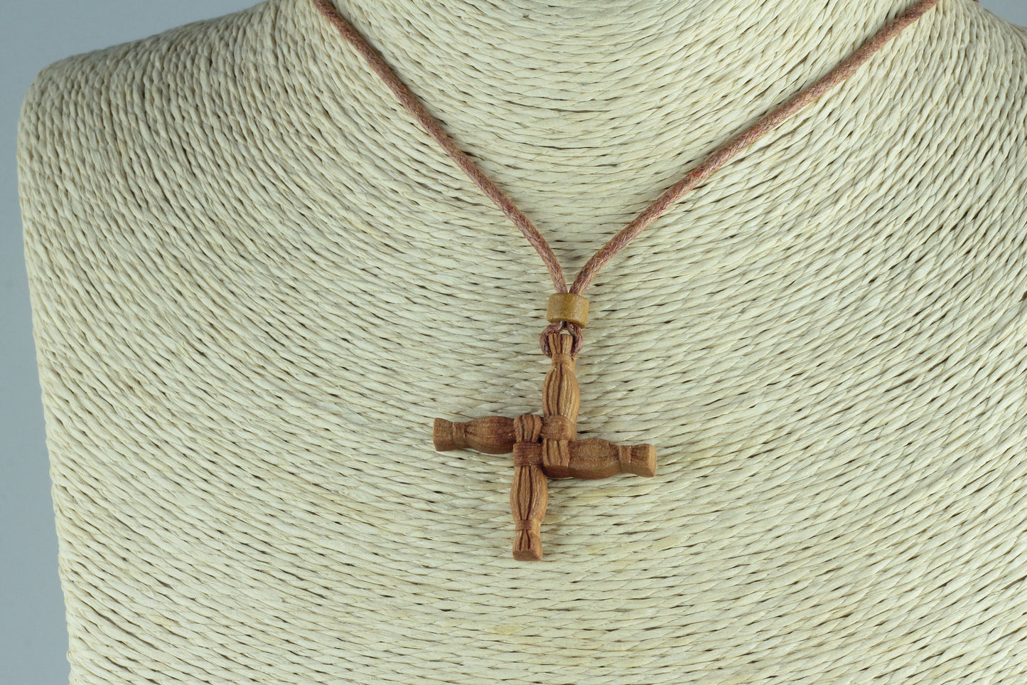 Celtic Charm: The Enchanting St. Brigid's Cross Wood Necklace