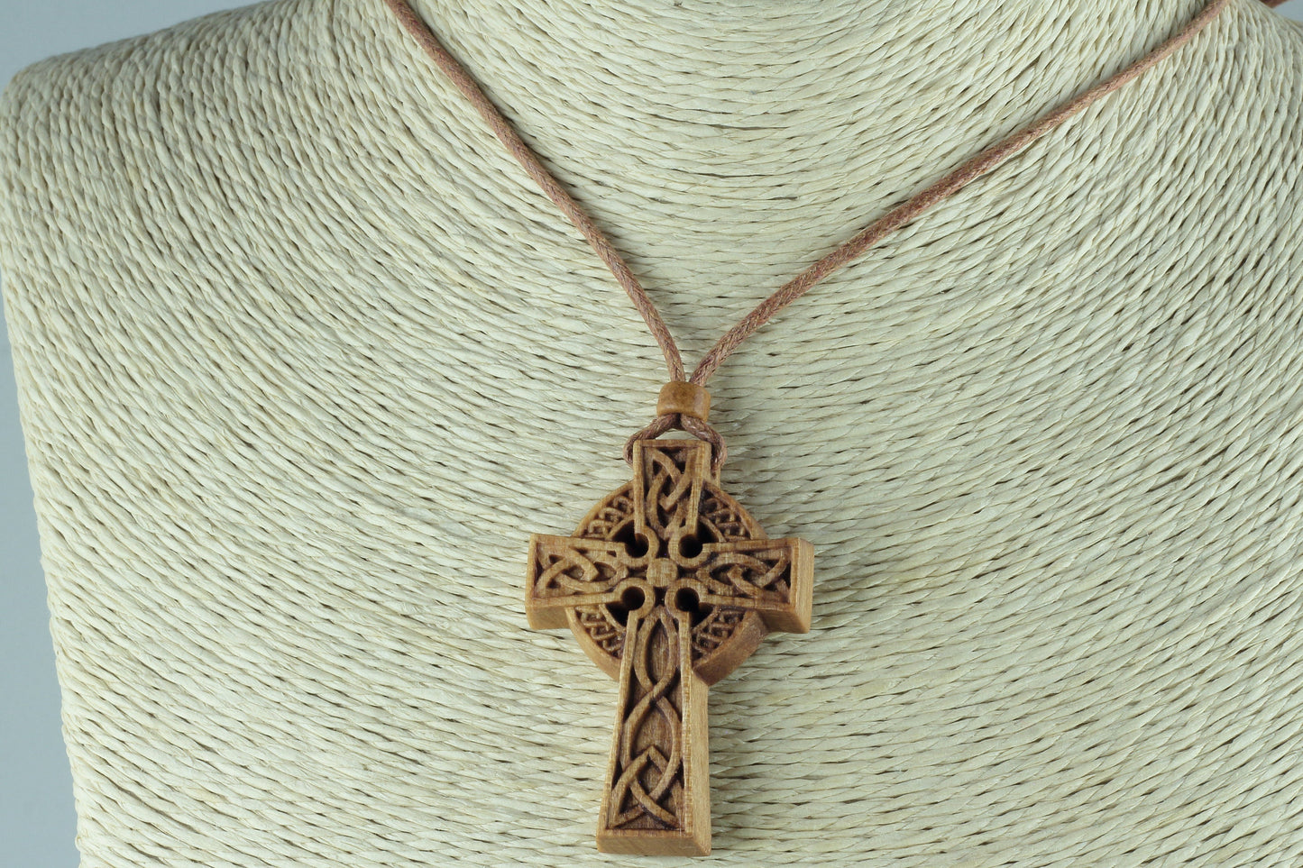 Celtic cross Celtic necklace Irish cross necklace Wood necklace
