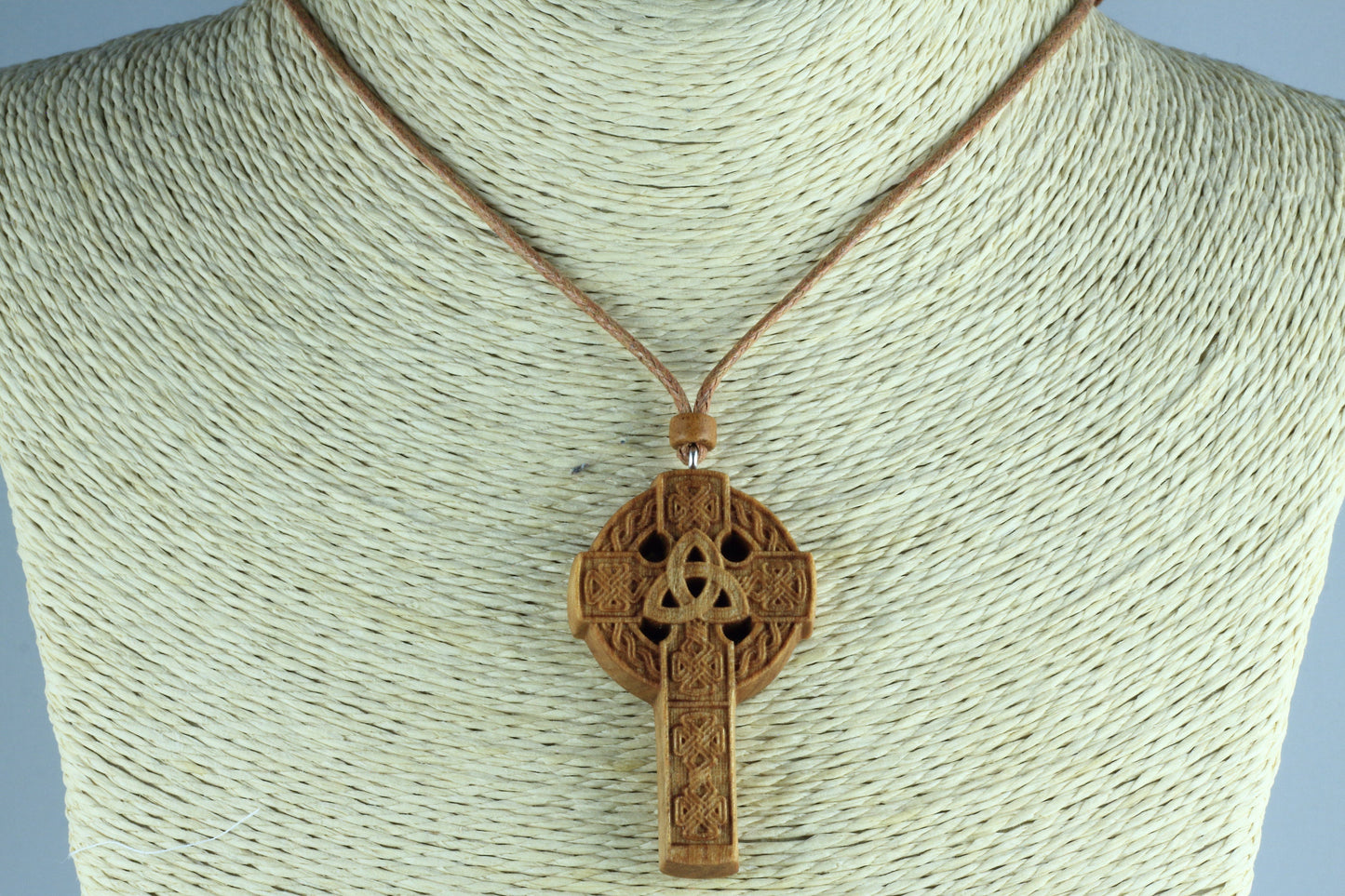 Celtic cross, Irish cross necklace, wooden necklace