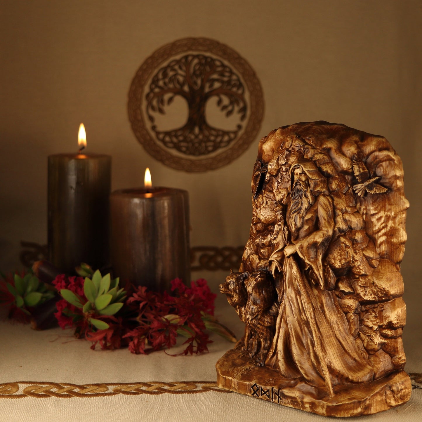 Odin statue, Norse gods statue Wood carving, wood sculpture art