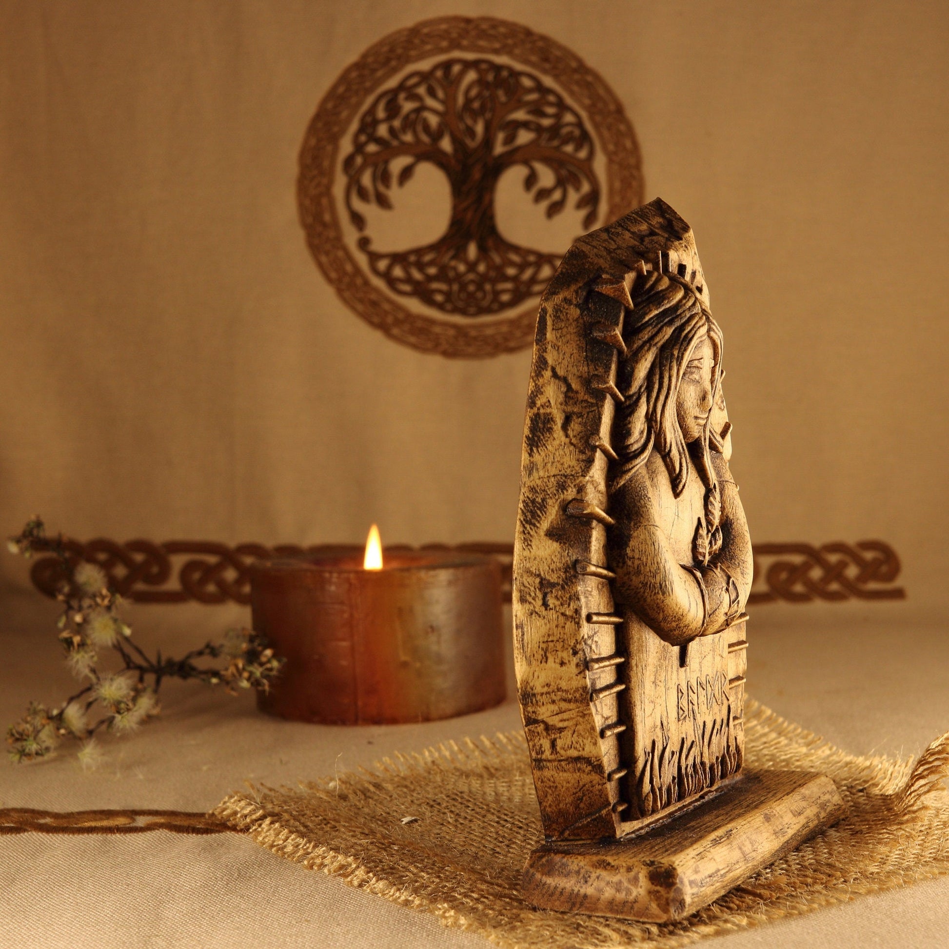 Baldr, Viking Norse gods, wooden mini statue – Art Carving Shop