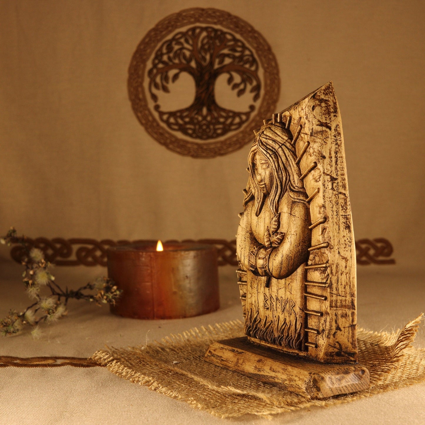 Baldr, Viking  Norse gods, wooden mini statue