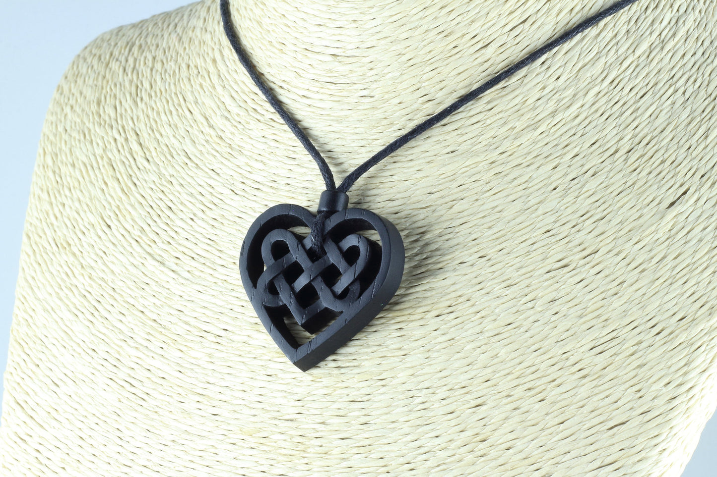 Celtic knot necklace Celtic necklace Celtic heart Wood necklace 5000 years old Irish bog oak