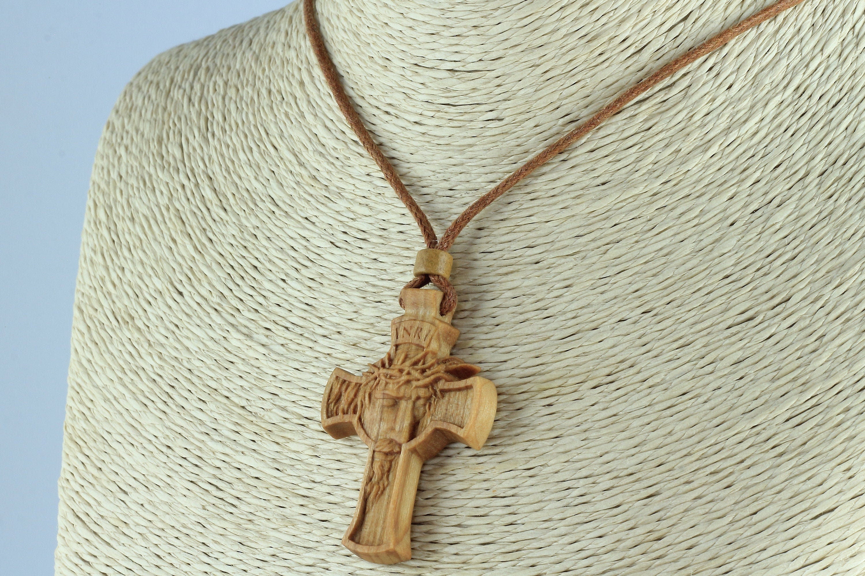 Wooden deals jesus necklace