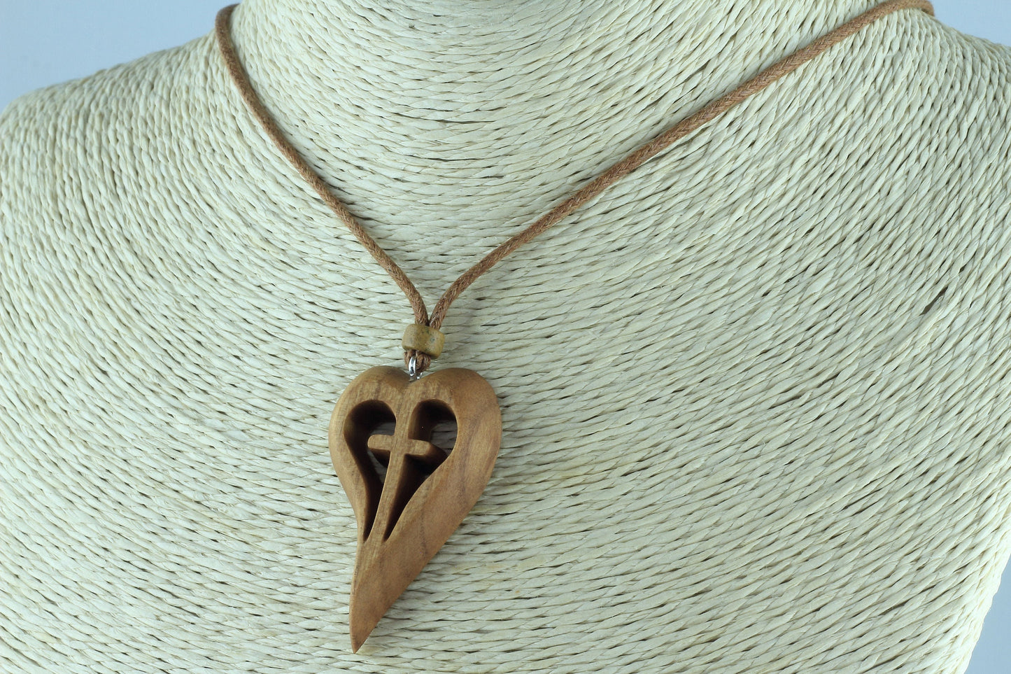 Heart Pendant , Wooden Heart Necklace , Heart Necklace , Hand Carved Pendant ,  Wood Necklace , Heart Jewelry