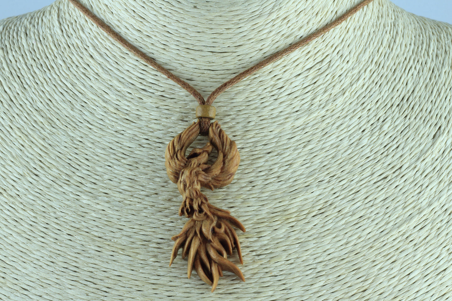 Phoenix necklace Phoenix pendant Wood necklace