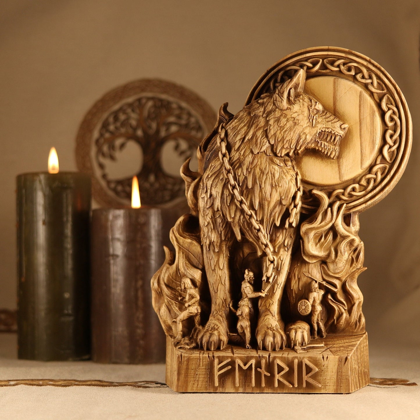 Fenrir Pagan God Statue