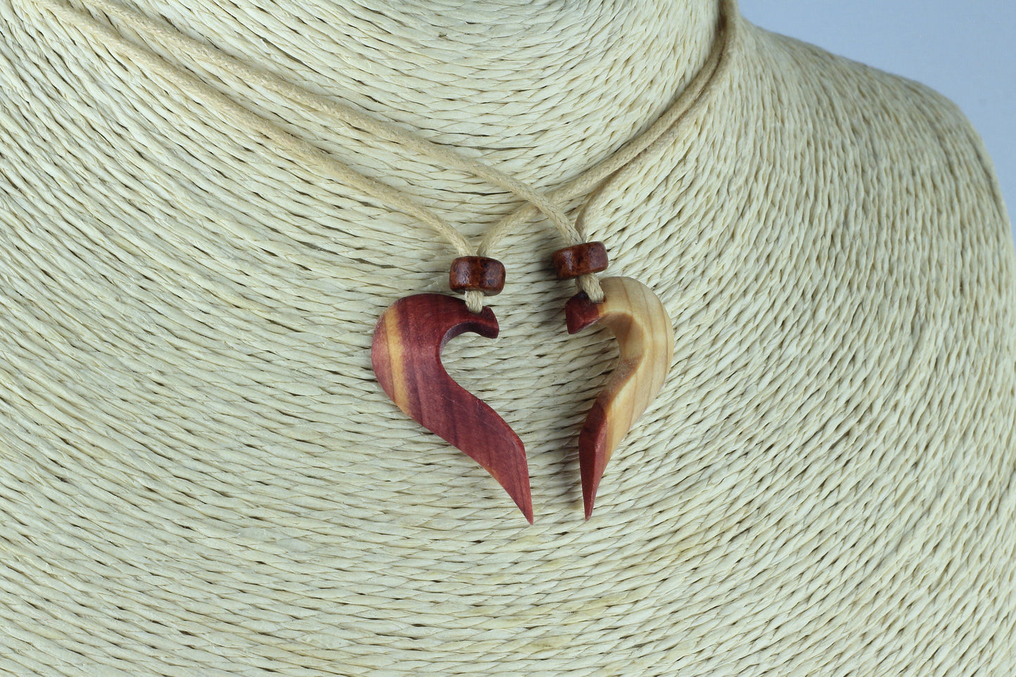 Couples necklace Couple necklace Boyfriend girlfriend necklace 2 pieces heart necklace Heart necklace wood necklace