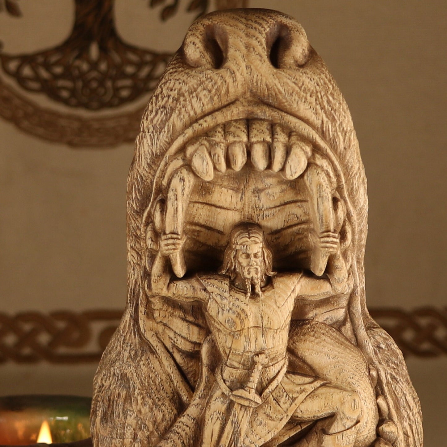 Vidar, Asatru, Norse gods, Wooden statue