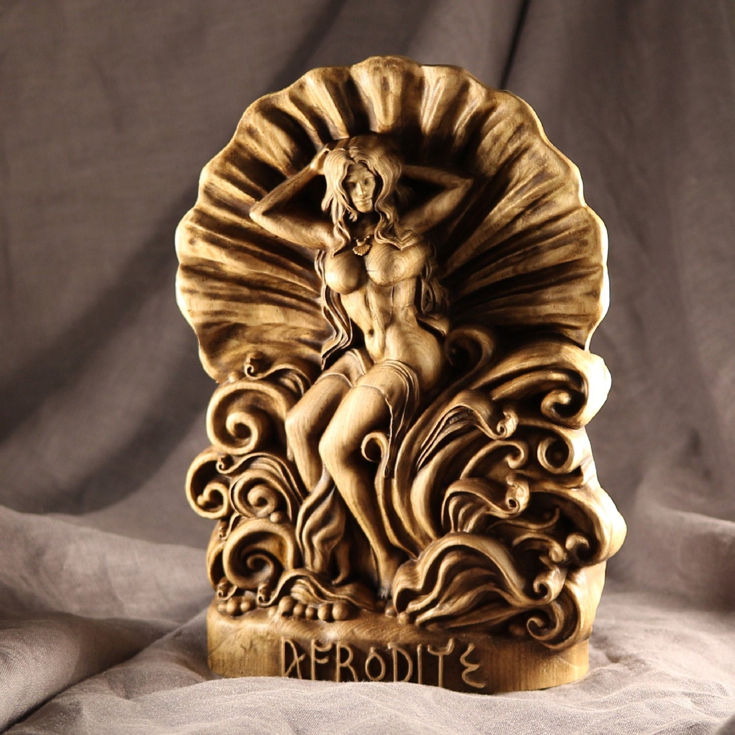 Aphrodite statue, Greek Birthing Goddess, Wooden statue