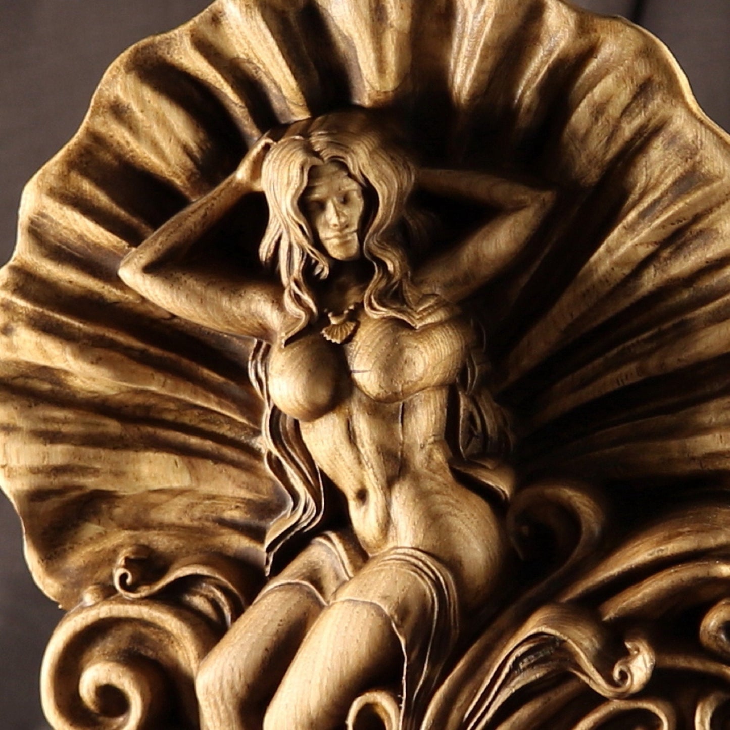 Aphrodite statue, Greek Birthing Goddess, Wooden statue
