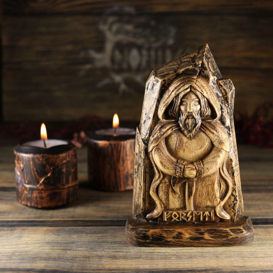 Forseti wooden statue, Religious celtic god, mini statue