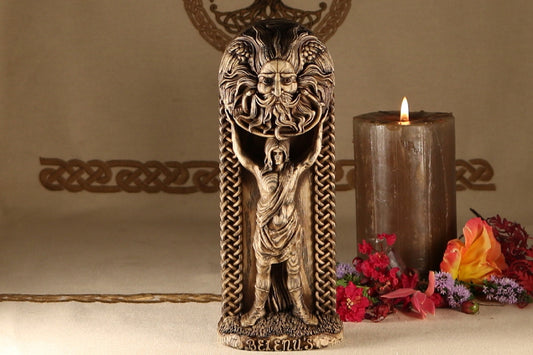 Belenos, God of Sun, Viking statue, Wooden statue