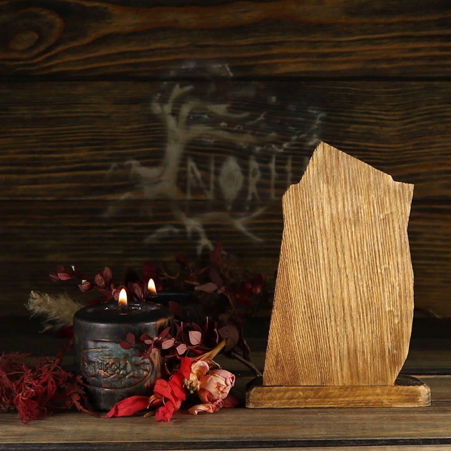 Vidar, wooden statue, Norse pagan mini altar decor, wood carving