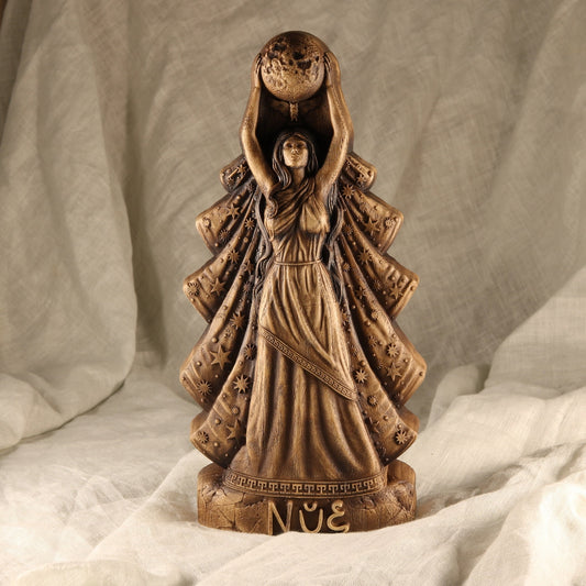 Nyx Statue - Wooden Greek Goddess Sculpture