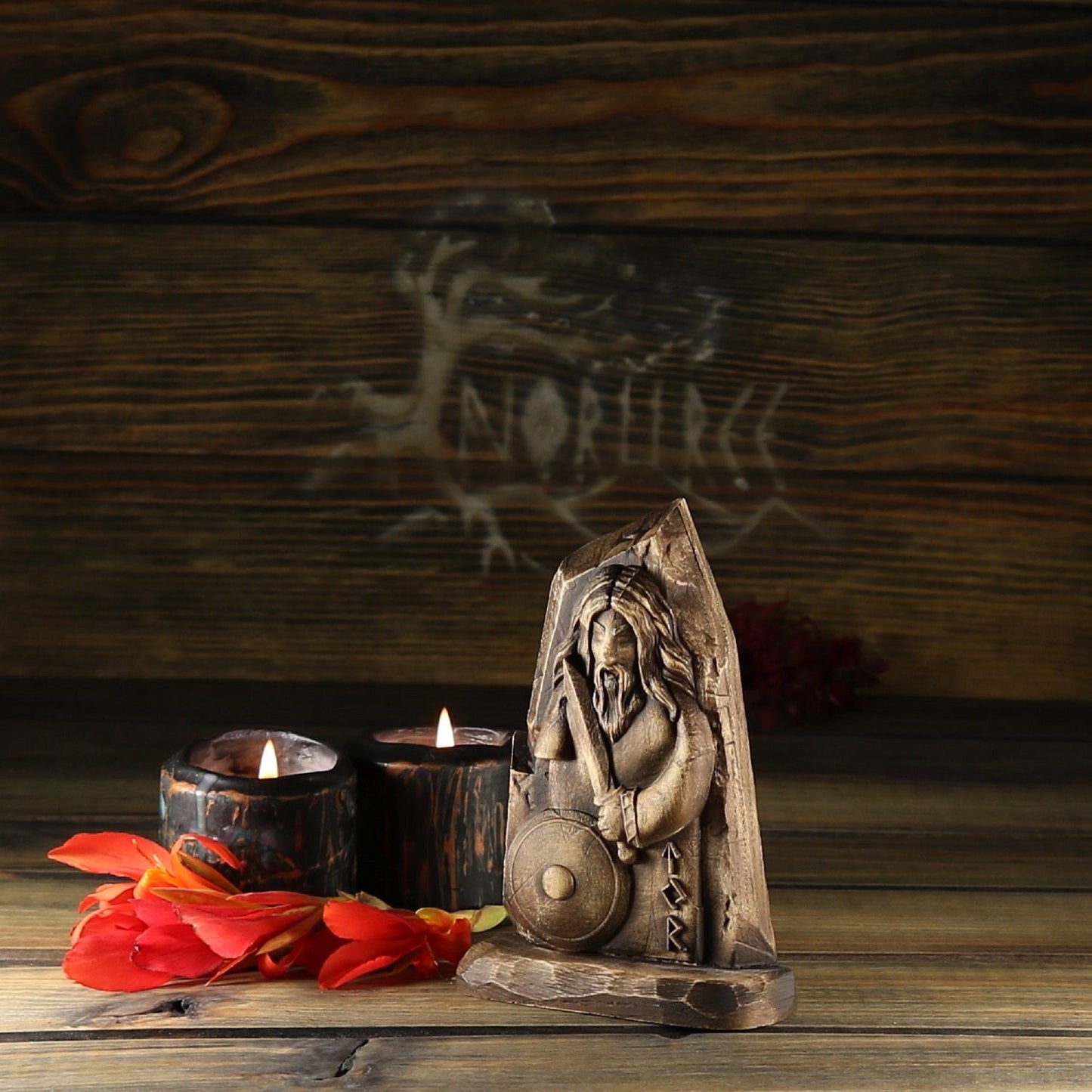 Tyr, Wood carving mini sculpture, Scandinavian mythology