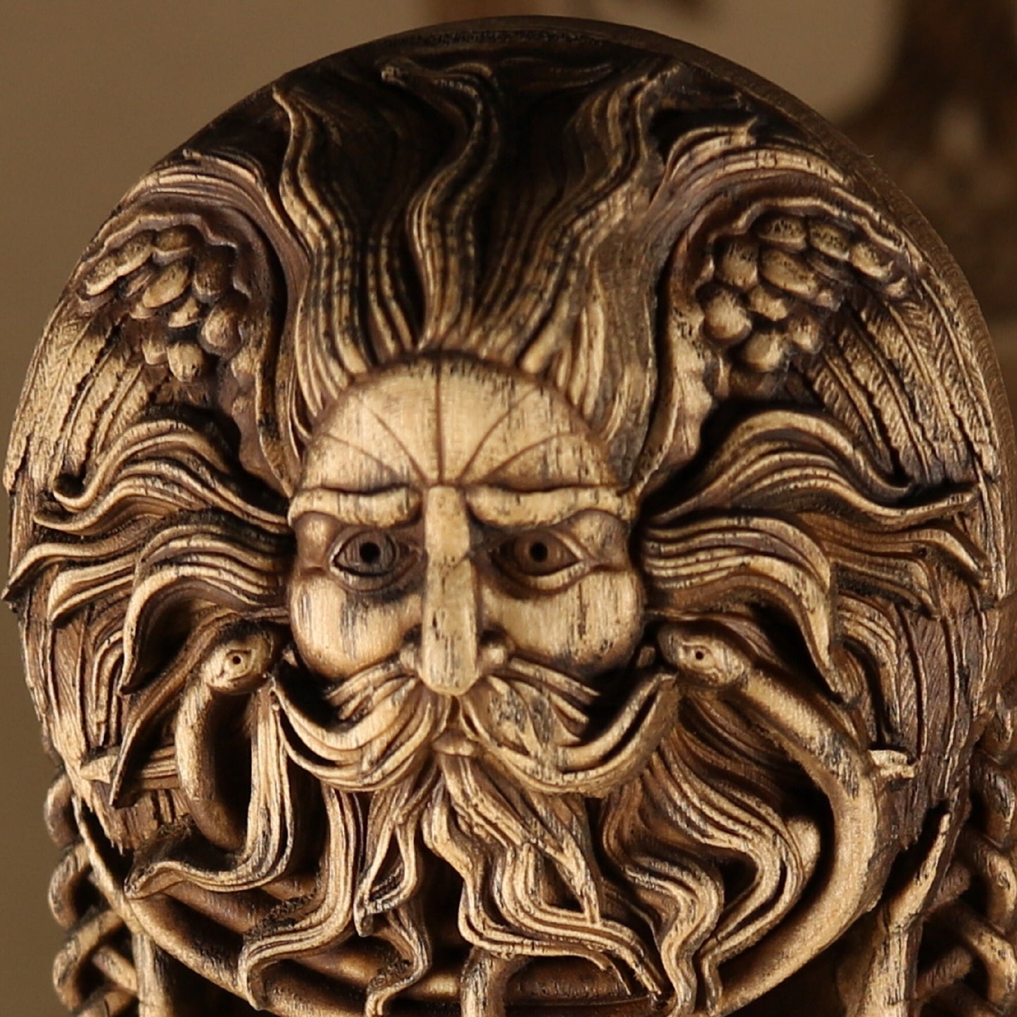 Belenos, God of Sun, Viking statue, Wooden statue