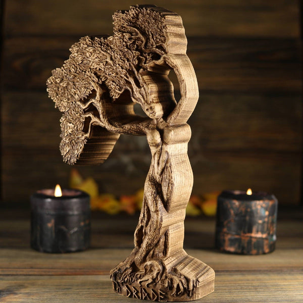 Dryad Statue – Hand-Carved Greek Tree Nymph | Art Carving – Art Carving ...