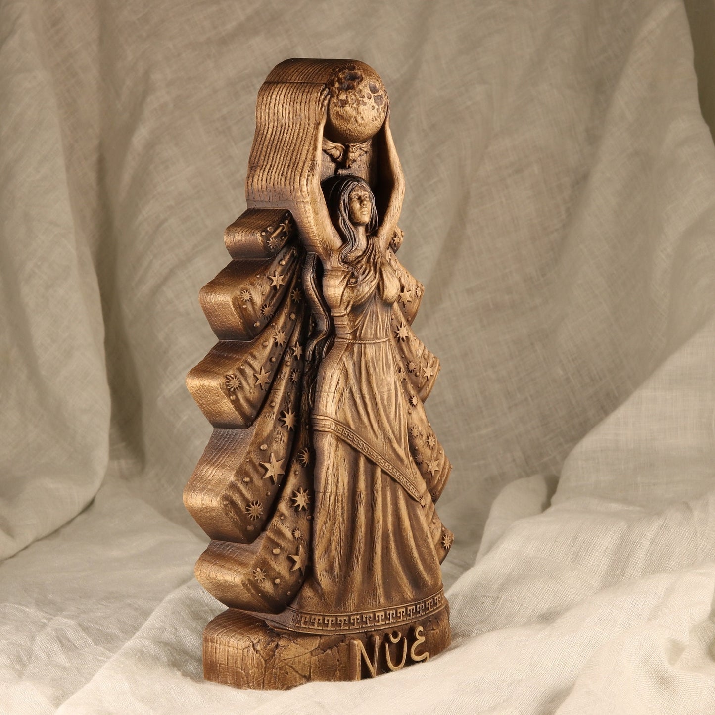 Nyx Statue - Wooden Greek Goddess Sculpture