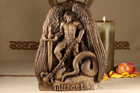 Archangel Michael statue, Wooden statue