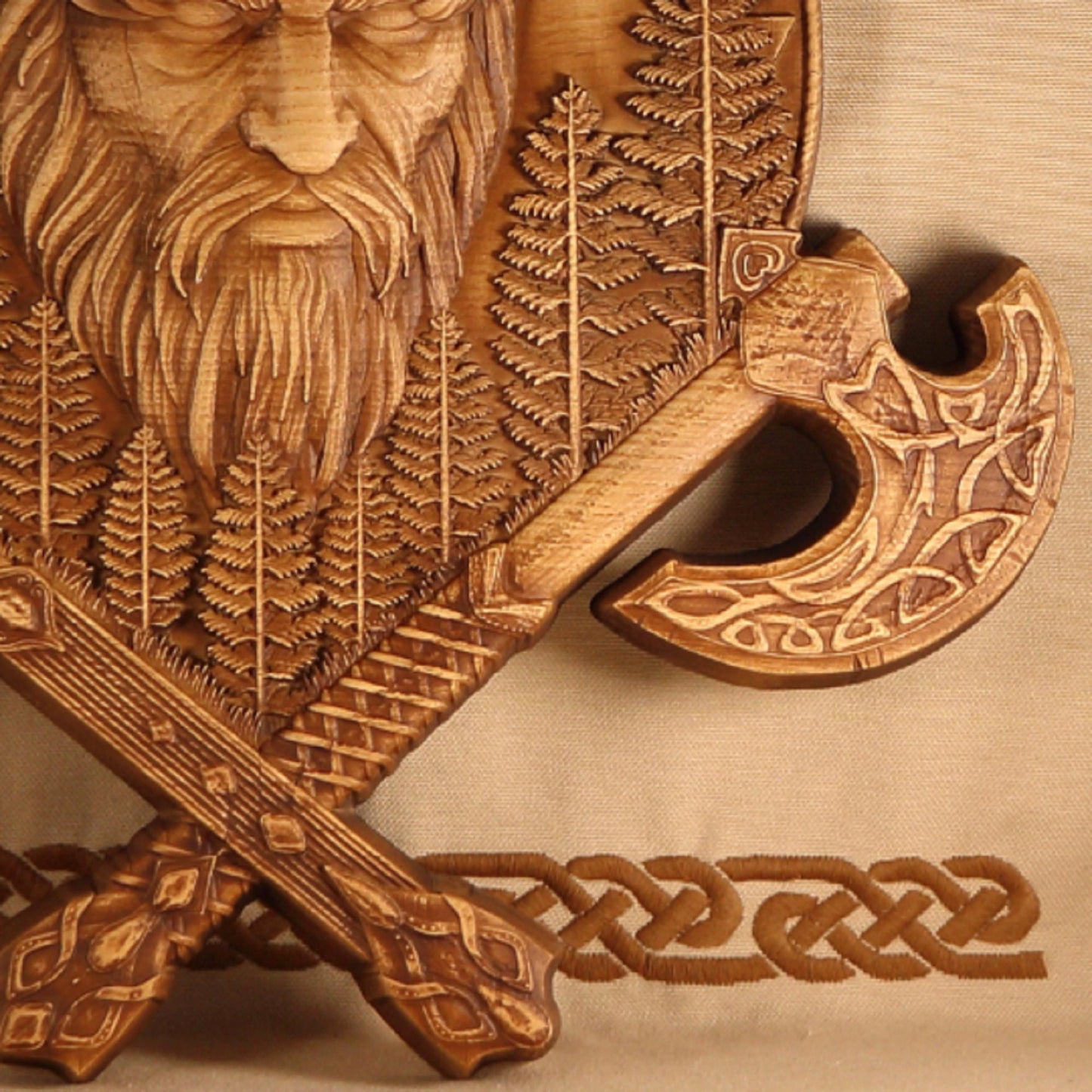 Odin, Viking shield, Viking wooden wall art, wood carving