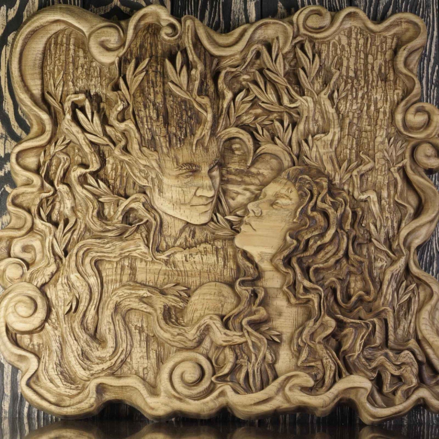 Carved wood wall art, Wood carving picture