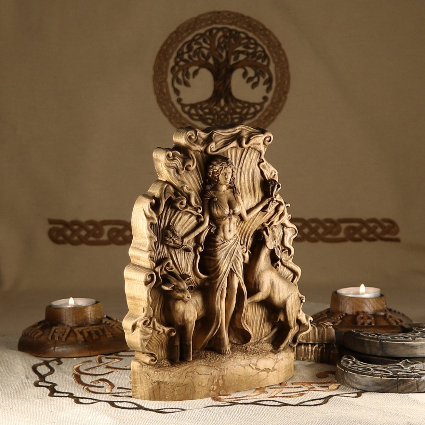 Ashera, Sea goddess, Wooden goddess statue