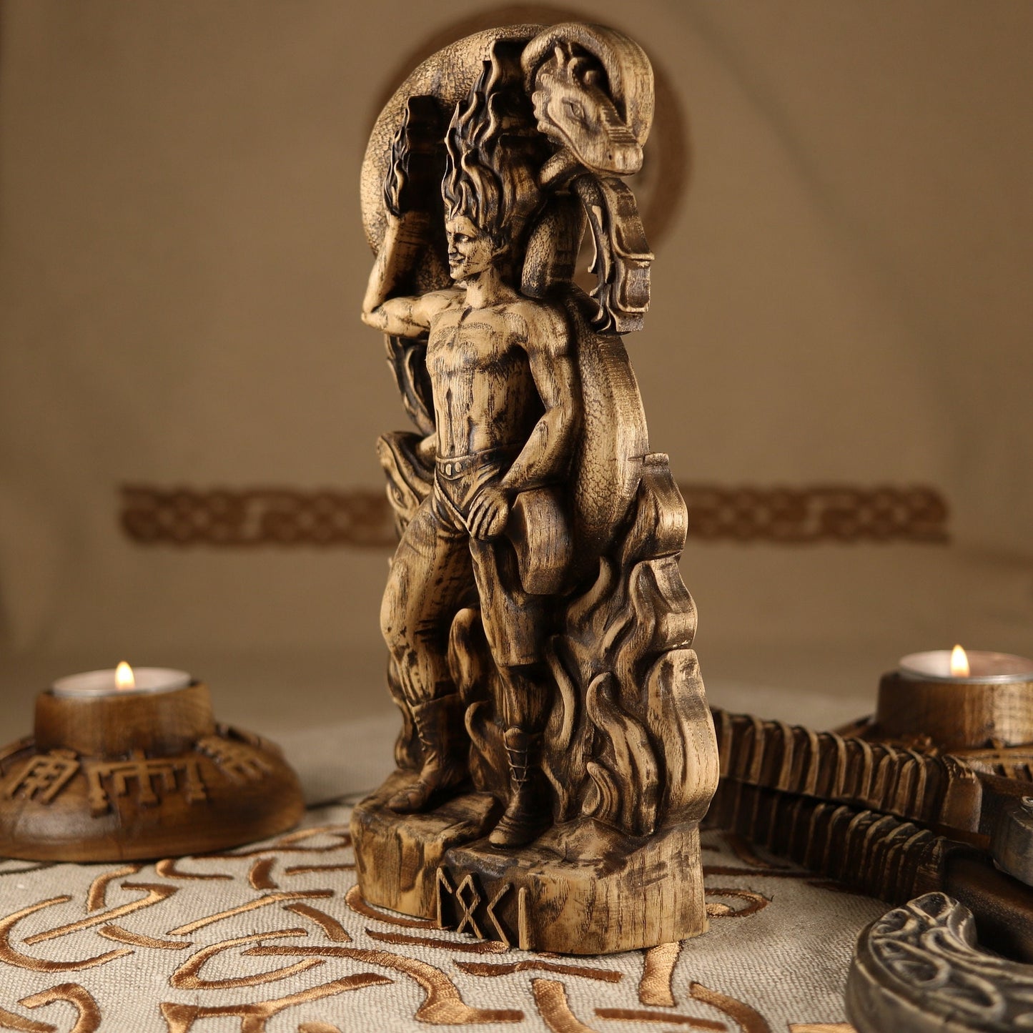 Loki Altar - Viking Wooden Decor
